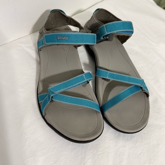 Women’s Teva Sandals with Blue and Gray Straps Size 9 - Picture 9 of 11